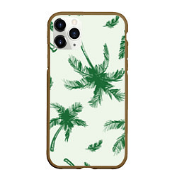 Чехол iPhone 11 Pro матовый Пальмовый рай, цвет: 3D-коричневый