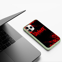 Чехол iPhone 11 Pro матовый SLIPKNOT, цвет: 3D-салатовый — фото 2