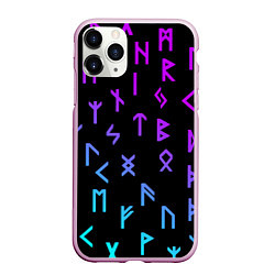 Чехол iPhone 11 Pro матовый РУНЫ, цвет: 3D-розовый