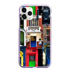 Чехол iPhone 11 Pro матовый London doors цифровой коллаж, цвет: 3D-светло-сиреневый