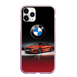 Чехол iPhone 11 Pro матовый BMW, цвет: 3D-розовый