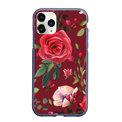 Чехол iPhone 11 Pro матовый Rose, цвет: 3D-серый