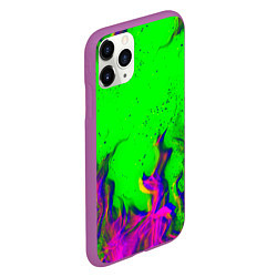 Чехол iPhone 11 Pro матовый ОГОНЬ ГЛИТЧ, цвет: 3D-фиолетовый — фото 2