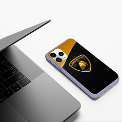 Чехол iPhone 11 Pro матовый Lamborghini, цвет: 3D-светло-сиреневый — фото 2