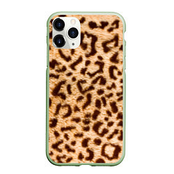 Чехол iPhone 11 Pro матовый Леопард, цвет: 3D-салатовый