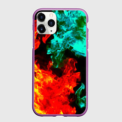 Чехол iPhone 11 Pro матовый БИТВА ОГНЕЙ, цвет: 3D-фиолетовый