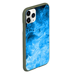 Чехол iPhone 11 Pro матовый ОГОНЬ BLUE, цвет: 3D-темно-зеленый — фото 2