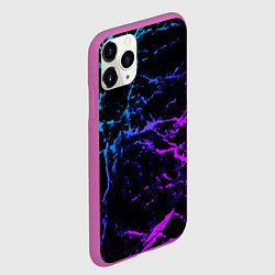 Чехол iPhone 11 Pro матовый МРАМОР NEON, цвет: 3D-фиолетовый — фото 2
