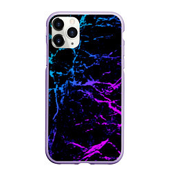 Чехол iPhone 11 Pro матовый МРАМОР NEON, цвет: 3D-светло-сиреневый