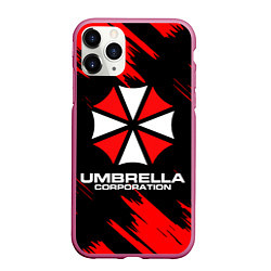 Чехол iPhone 11 Pro матовый Umbrella Corporation, цвет: 3D-малиновый