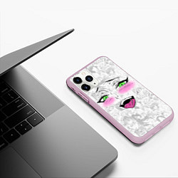 Чехол iPhone 11 Pro матовый Ахегао, цвет: 3D-розовый — фото 2