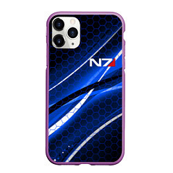 Чехол iPhone 11 Pro матовый MASS EFFECT N7, цвет: 3D-фиолетовый