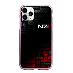 Чехол iPhone 11 Pro матовый MASS EFFECT N7, цвет: 3D-розовый