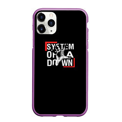 Чехол iPhone 11 Pro матовый System of a Down, цвет: 3D-фиолетовый