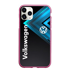 Чехол iPhone 11 Pro матовый Volkswagen, цвет: 3D-малиновый