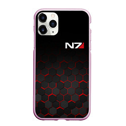 Чехол iPhone 11 Pro матовый MASS EFFECT N7, цвет: 3D-розовый