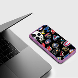 Чехол iPhone 11 Pro матовый NBA PATTERN, цвет: 3D-фиолетовый — фото 2