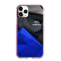 Чехол iPhone 11 Pro матовый SUBARU, цвет: 3D-розовый