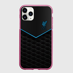 Чехол iPhone 11 Pro матовый Liverpool FC, цвет: 3D-малиновый