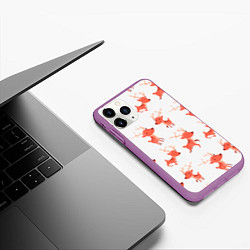 Чехол iPhone 11 Pro матовый Милый олень, цвет: 3D-фиолетовый — фото 2