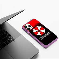 Чехол iPhone 11 Pro матовый UMBRELLA CORP, цвет: 3D-фиолетовый — фото 2