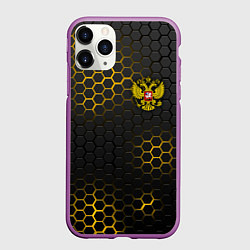 Чехол iPhone 11 Pro матовый РОССИЯ, цвет: 3D-фиолетовый