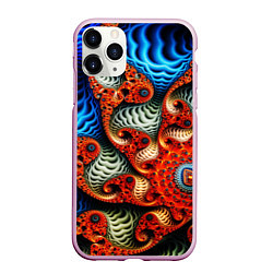 Чехол iPhone 11 Pro матовый Fractal illusion, цвет: 3D-розовый