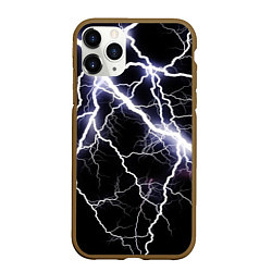 Чехол iPhone 11 Pro матовый Молния, цвет: 3D-коричневый