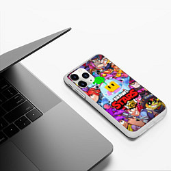 Чехол iPhone 11 Pro матовый BRAWL STARS SPROUT, цвет: 3D-белый — фото 2