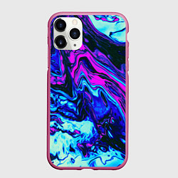 Чехол iPhone 11 Pro матовый DIGITAL ABSTRACT, цвет: 3D-малиновый