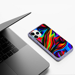 Чехол iPhone 11 Pro матовый ABSTRACT, цвет: 3D-светло-сиреневый — фото 2