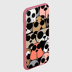 Чехол iPhone 11 Pro матовый Серьезные псы, цвет: 3D-малиновый — фото 2