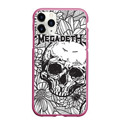 Чехол iPhone 11 Pro матовый Megadeth, цвет: 3D-малиновый