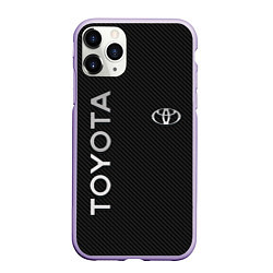 Чехол iPhone 11 Pro матовый Toyota CARBON, цвет: 3D-светло-сиреневый