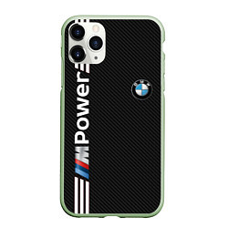 Чехол iPhone 11 Pro матовый BMW CARBON, цвет: 3D-салатовый
