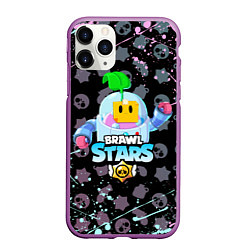 Чехол iPhone 11 Pro матовый BRAWL STARS SPROUT, цвет: 3D-фиолетовый