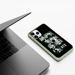Чехол iPhone 11 Pro матовый BTS, цвет: 3D-салатовый — фото 2