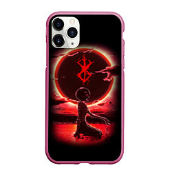 Чехол iPhone 11 Pro матовый BERSERK, цвет: 3D-малиновый