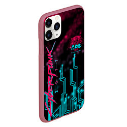 Чехол iPhone 11 Pro матовый CYBERPUNK, цвет: 3D-малиновый — фото 2