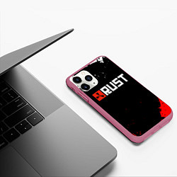 Чехол iPhone 11 Pro матовый RUST, цвет: 3D-малиновый — фото 2