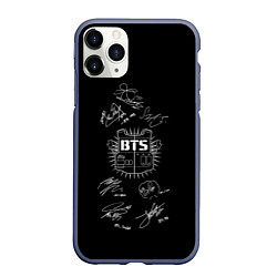 Чехол iPhone 11 Pro матовый BTS, цвет: 3D-серый