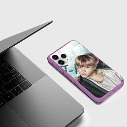 Чехол iPhone 11 Pro матовый BTS, цвет: 3D-фиолетовый — фото 2