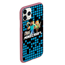 Чехол iPhone 11 Pro матовый Minecraft, цвет: 3D-малиновый — фото 2