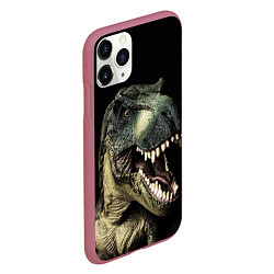 Чехол iPhone 11 Pro матовый Динозавр T-Rex, цвет: 3D-малиновый — фото 2