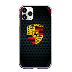 Чехол iPhone 11 Pro матовый PORSCHE, цвет: 3D-светло-сиреневый