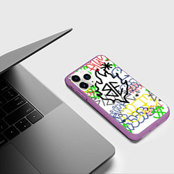 Чехол iPhone 11 Pro матовый BILLIE EILISH GRAFFITI, цвет: 3D-фиолетовый — фото 2