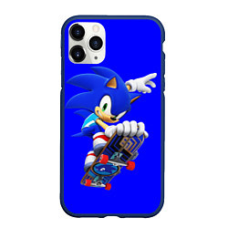 Чехол iPhone 11 Pro матовый SONIC, цвет: 3D-тёмно-синий