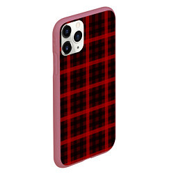 Чехол iPhone 11 Pro матовый Шотландка, цвет: 3D-малиновый — фото 2