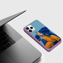 Чехол iPhone 11 Pro матовый Billie Eilish, цвет: 3D-фиолетовый — фото 2