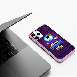 Чехол iPhone 11 Pro матовый Brawl Stars Mr P, цвет: 3D-розовый — фото 2